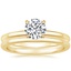 18K Yellow Gold Salma Diamond Ring with Petite Comfort Fit Wedding Ring