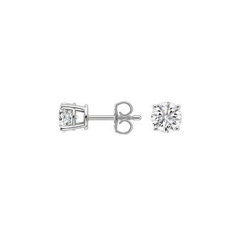 Round Diamond Stud Earrings (1/2 ct. tw.) in 18K White Gold