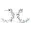 Curved Diamond Huggie Hoop Earrings 