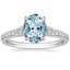Aquamarine Duet Diamond Ring in Platinum