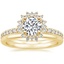 18K Yellow Gold Twilight Diamond Ring with Petite Comfort Fit Wedding Ring