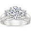 18K White Gold Three Stone Trellis Diamond Ring (1/2 ct. tw.) with Petite Twisted Vine Diamond Ring (1/8 ct. tw.)