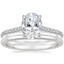 18K White Gold Amelia Diamond Ring (1/3 ct. tw.) with Petite Comfort Fit Wedding Ring