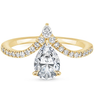 18K Yellow Gold Nouveau Diamond Ring