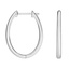 14K White Gold Oval Hoop Earrings, smalladditional view 1