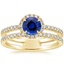 Yellow Gold Sapphire Linnia Halo Diamond Ring (2/3 ct. tw.)