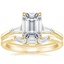 18K Yellow Gold Quinn Diamond Ring with Tapered Baguette Diamond Ring