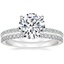 18K White Gold Demi Diamond Ring with Sapphire Accents (1/4 ct. tw.) with Sia Diamond Ring (1/8 ct. tw.)