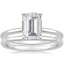 18KW Moissanite Four-Prong Petite Comfort Fit Bridal Set, smalltop view