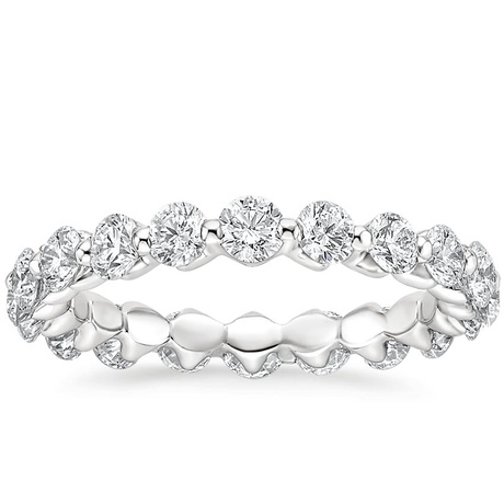 single prong floating diamond band