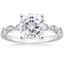 18KW Moissanite Tiara Milgrain Diamond Ring (1/10 ct. tw.), smalltop view