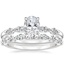 Platinum Petite Versailles Diamond Ring (1/6 ct. tw.) with Versailles Diamond Ring (3/8 ct. tw.)