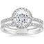 Moissanite Linnia Halo Diamond Ring (2/3 ct. tw.) in Platinum
