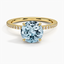 Yellow Gold Aquamarine Demi Diamond Ring (1/3 ct. tw.)