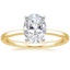 Oval Square Band Engagement Ring 
