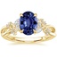 Yellow Gold Sapphire Summer Blossom Diamond Ring (1/4 ct. tw.)
