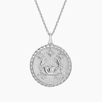 Diamond Accented Cancer Zodiac Necklace