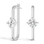 Platinum Paperclip Diamond Earrings, smalltop view