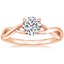 14K Rose Gold Eden Diamond Ring, smalltop view