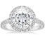 Moissanite Sienna Halo Diamond Ring in 18K White Gold