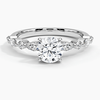 Round and Marquise Engagement Ring