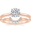 14K Rose Gold Four-Prong Petite Comfort Fit Ring with Lunette Diamond Ring