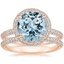 14KR Aquamarine Valencia Halo Diamond Bridal Set, smalltop view