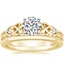 18K Yellow Gold Aberdeen Diamond Ring with Petite Comfort Fit Wedding Ring