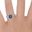 18K White Gold London Blue Topaz Willow Ring, smallzoomed in top view on a hand