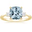 18KY Aquamarine Selene Three Stone Diamond Ring (1/10 ct. tw.), smalltop view