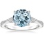 Aquamarine Tapered Luxe Aria Diamond Ring (1/5 ct. tw.) in 18K White Gold
