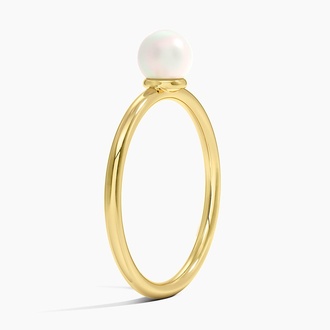Saskia Cultured Pearl Solitaire Ring