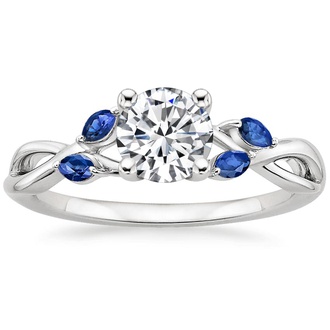 Sapphire Accent Engagement Ring