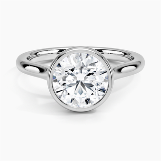 Platinum Luna Bezel Ring