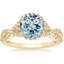 18KY Aquamarine Entwined Halo Diamond Ring (1/3 ct. tw.), smalltop view