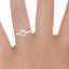 14K Rose Gold Everly Diamond Ring, smallzoomed in top view on a hand