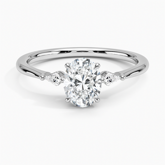 18K White Gold Petite Cometa Three Stone Diamond Ring