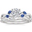 18K White Gold Willow Ring With Sapphire Accents with Winding Willow Diamond Ring (1/8 ct. tw.)