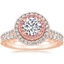 14K Rose Gold Soleil Diamond Ring with Pink Lab Diamond Accents (1/2 ct. tw.) with Bliss Diamond Ring (1/5 ct. tw.)
