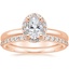 14K Rose Gold Fancy Halo Diamond Ring (1/8 ct. tw.) with Petite Shared Prong Diamond Ring (1/4 ct. tw.)
