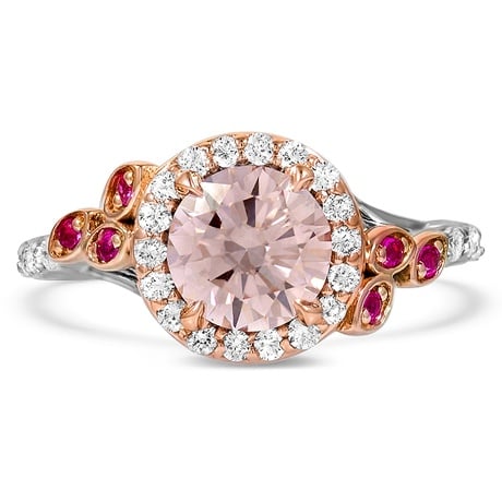 Engagement rings with pink store diamond accents