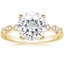 18KY Moissanite Tiara Milgrain Diamond Ring (1/10 ct. tw.), smalltop view