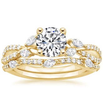 18K Yellow Gold Luxe Willow Bridal Set (1/2 ct. tw.)