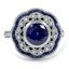 Custom Vintage-Inspired Diamond and Sapphire Halo Ring