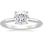 18KW Moissanite Four-Prong Petite Comfort Fit Ring, smalltop view