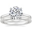 18K White Gold Provence Ring with Petite Comfort Fit Wedding Ring