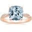 Rose Gold Aquamarine Petite Luxe Twisted Vine Diamond Ring (1/4 ct. tw.)