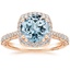 Aquamarine Tacori Petite Crescent Cushion Bloom Diamond Ring (1/2 ct. tw.) in 18K Rose Gold