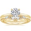 18K Yellow Gold Flower Petal Diamond Ring with Yvette Diamond Ring