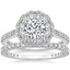 18K White Gold Rosa Diamond Ring with Luxe Bliss Diamond Ring (1/3 ct. tw.)